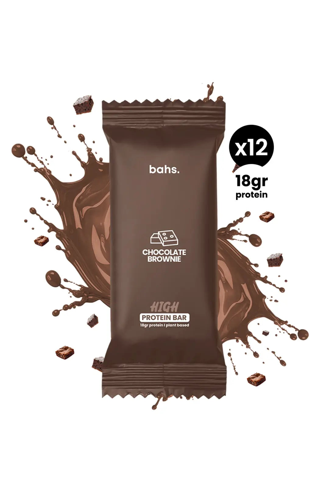 Bahs Chocolate Brownie - Yüksek Protein Bar  12 adet x 60gr
