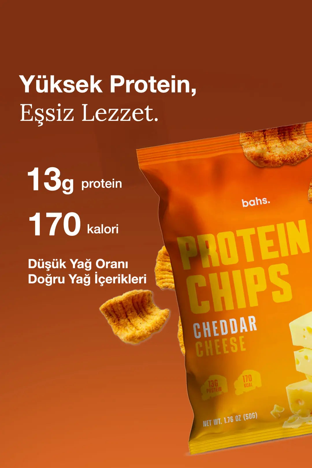 Bahs Protein Chips - Cheddar Cheese - x4 Adet