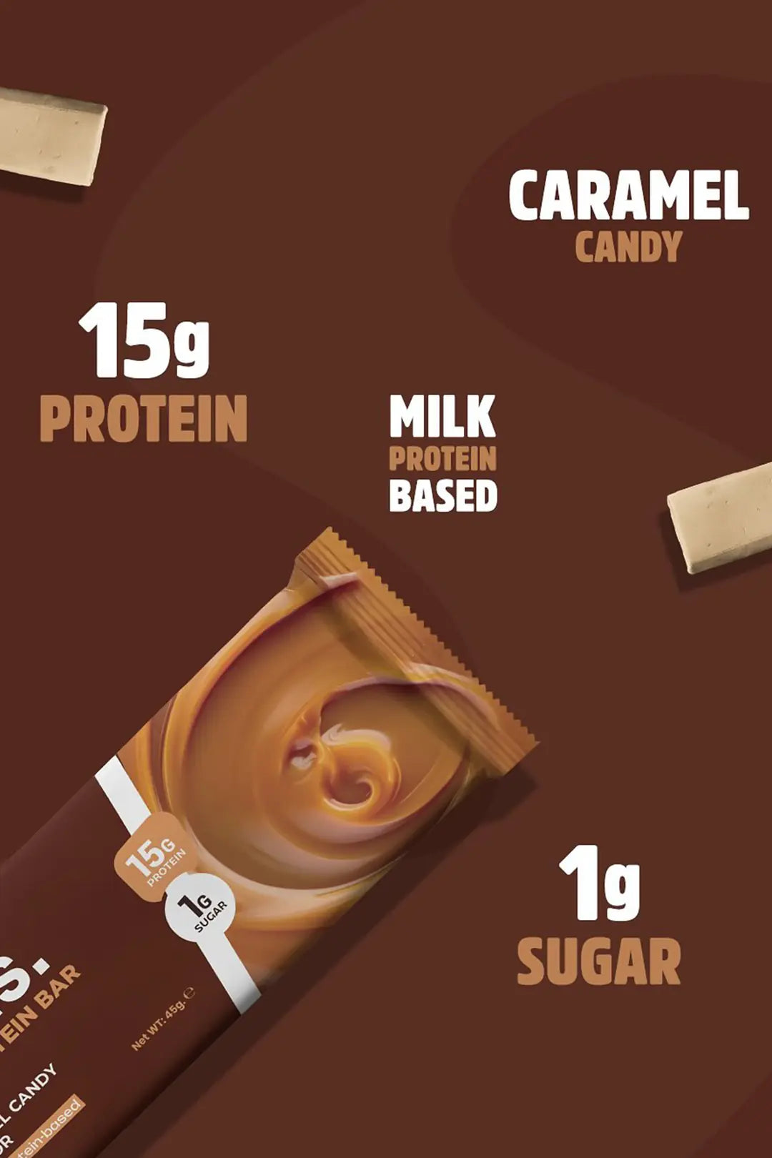 Bahs Caramel Candy - Whey Protein Bar 12 adet x 45 gr