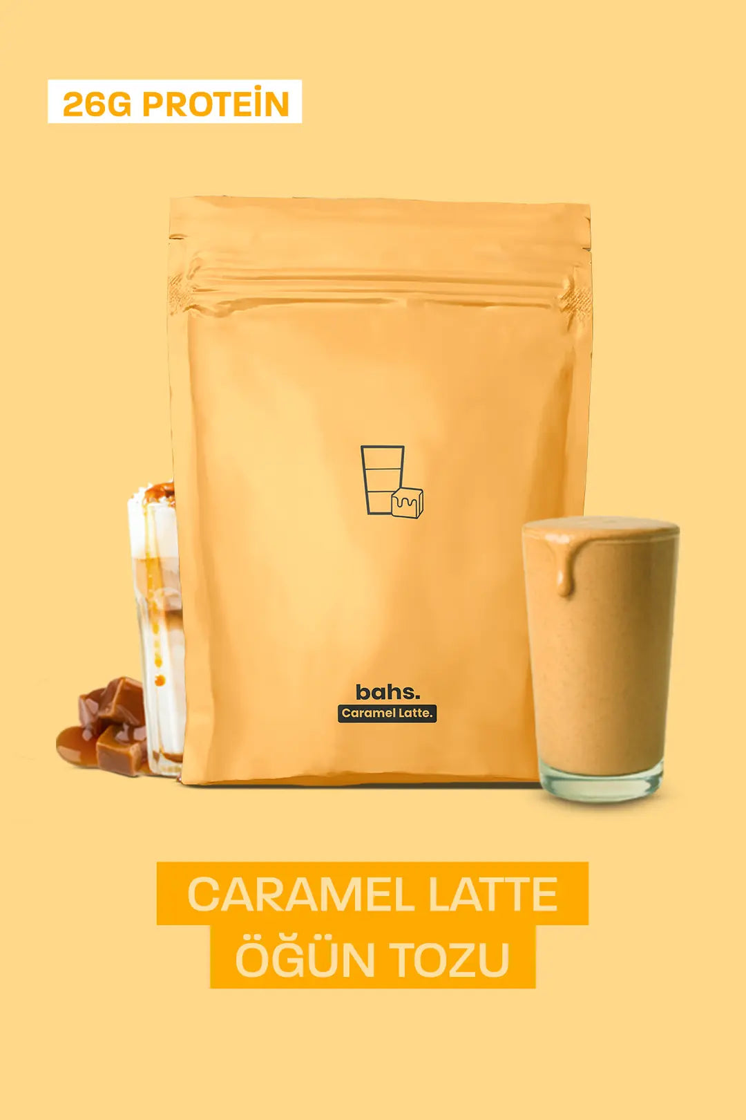 Bahs Proteinli Öğün Tozu - Caramel Latte 600gr - 10 Servis