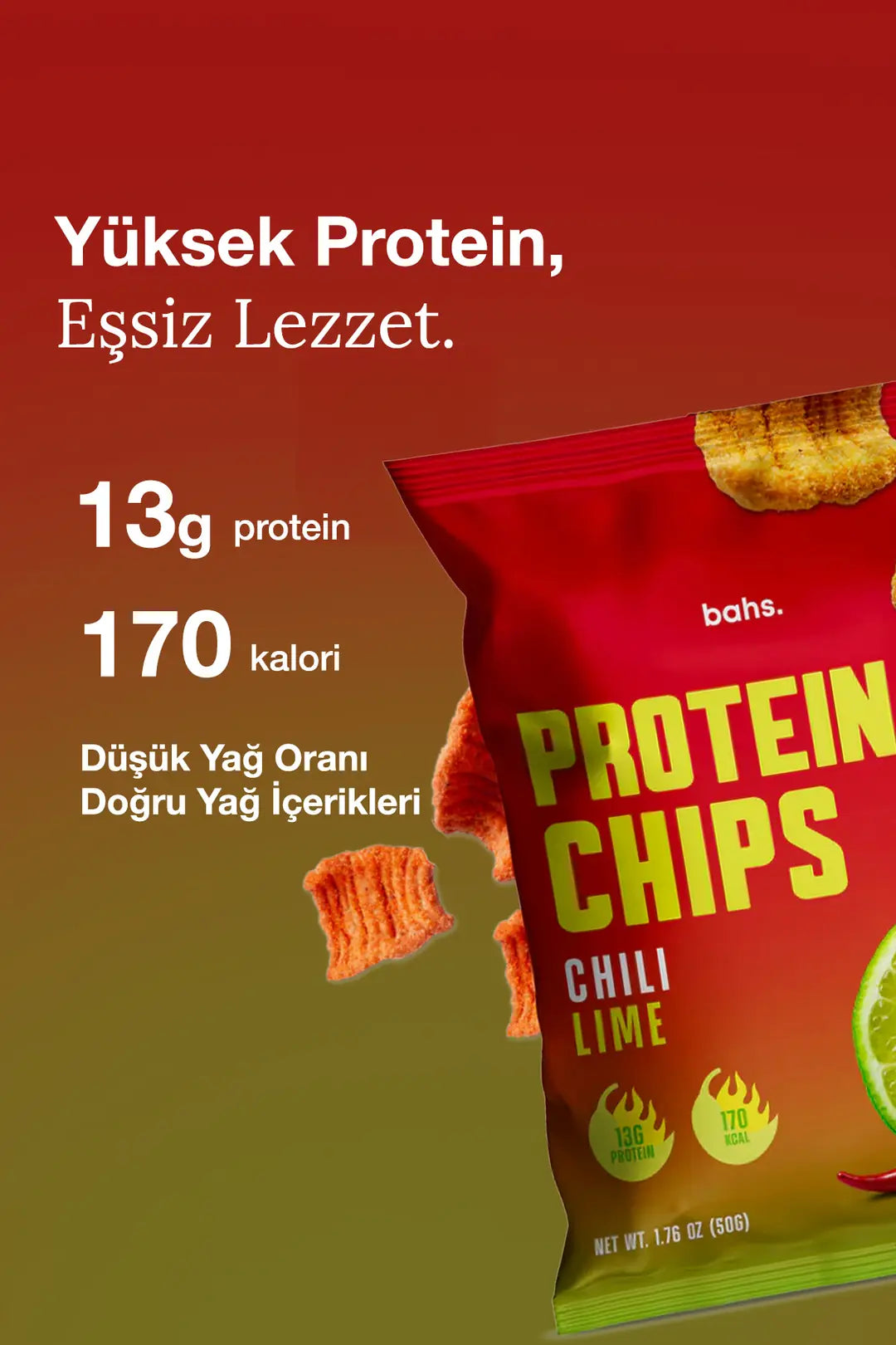 Bahs Protein Chips - Chili Lime - x4 Adet