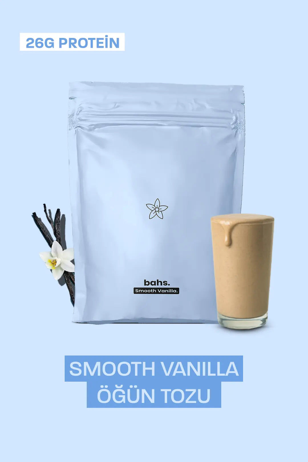 Bahs Proteinli Öğün Tozu - Smooth Vanilla 600gr - 10 Servis