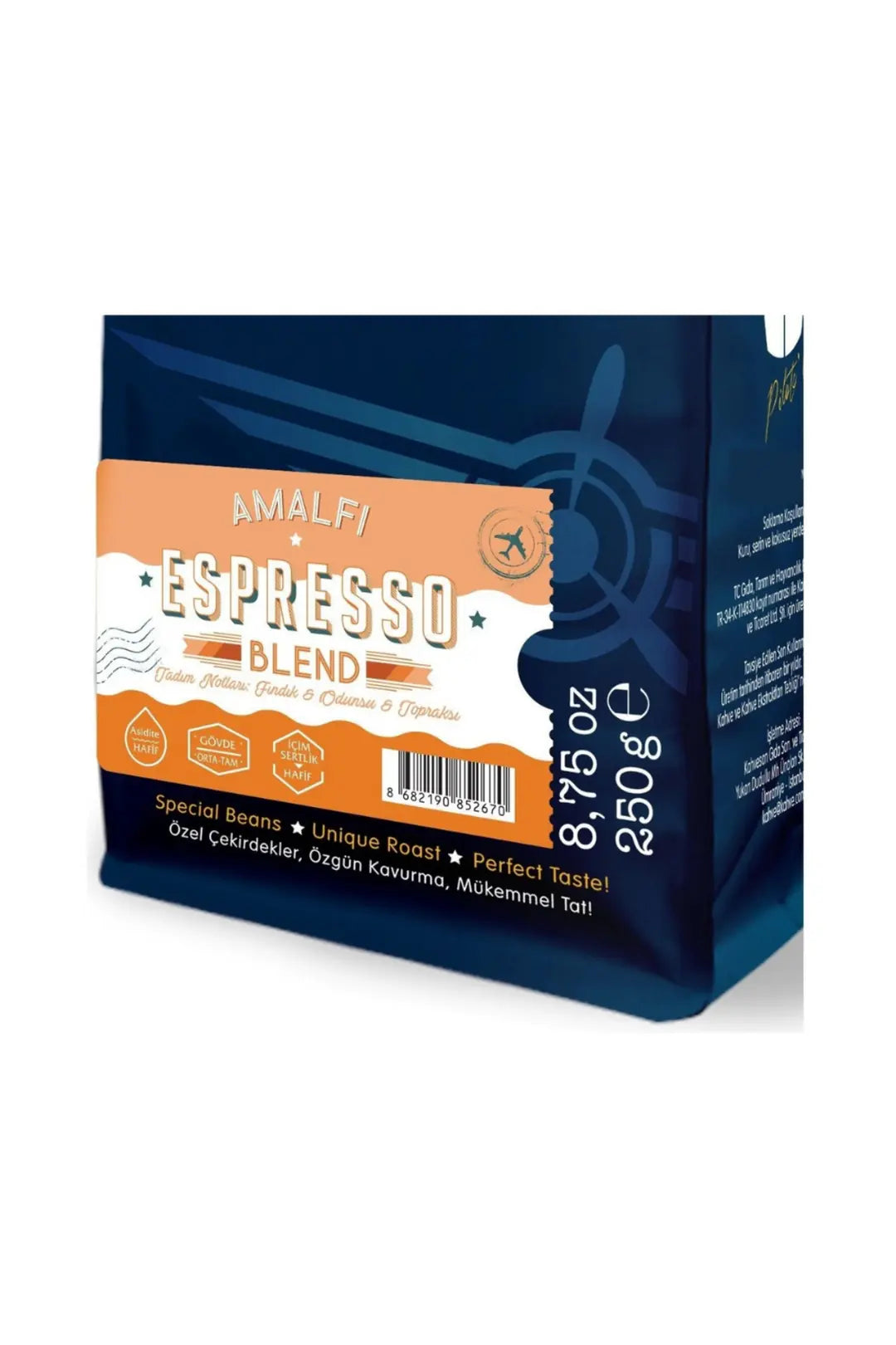 Amalfi Espresso Blend Kahve (Çekirdek Kahve) 250 g