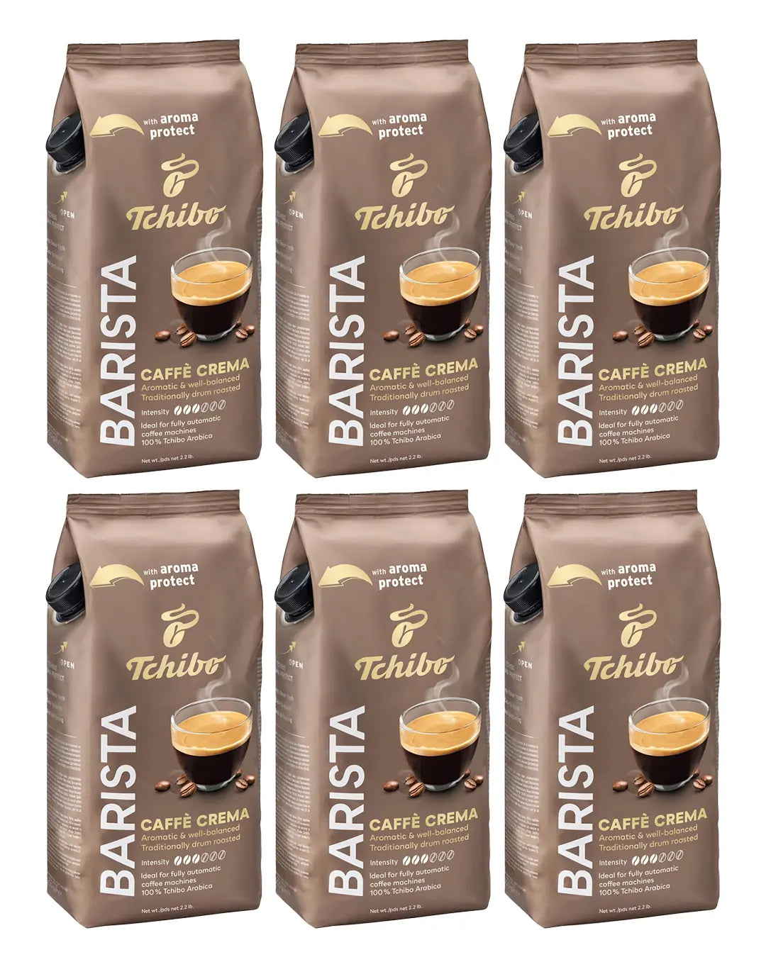 Tchibo Barista Caffe Crema Çekirdek Kahve 1 kg 6'lı