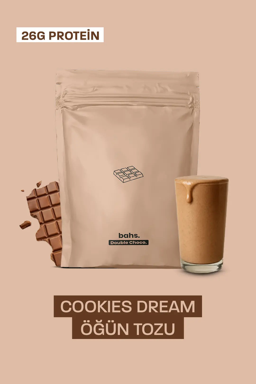 Bahs Proteinli Öğün Tozu - Double Choco 600gr - 10 Servis