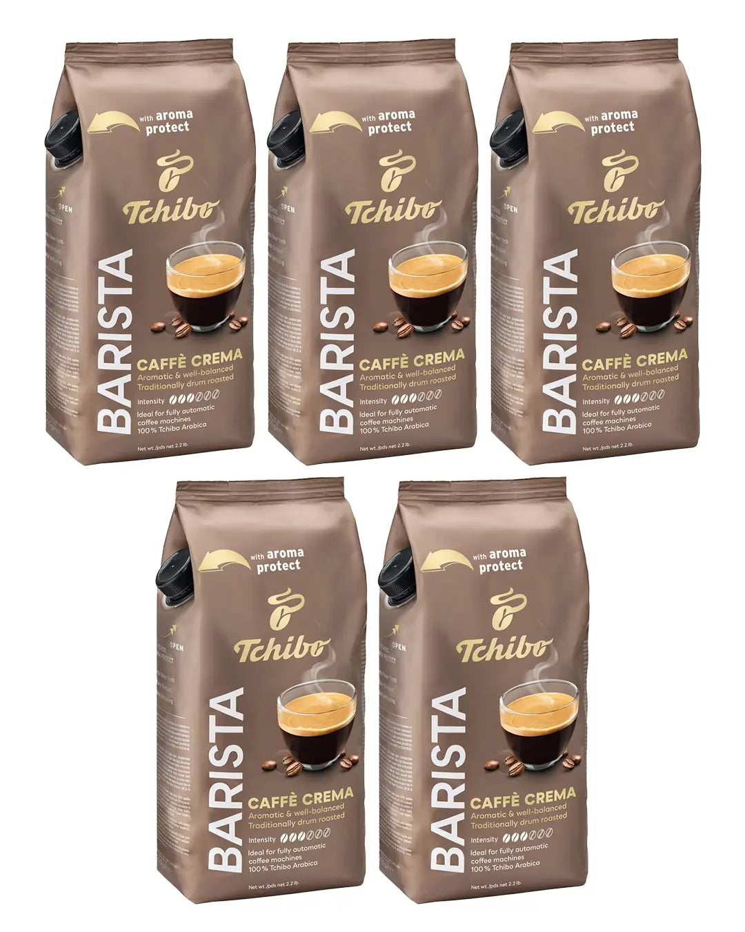 Tchibo Barista Caffe Crema Çekirdek Kahve 1 kg 5'li