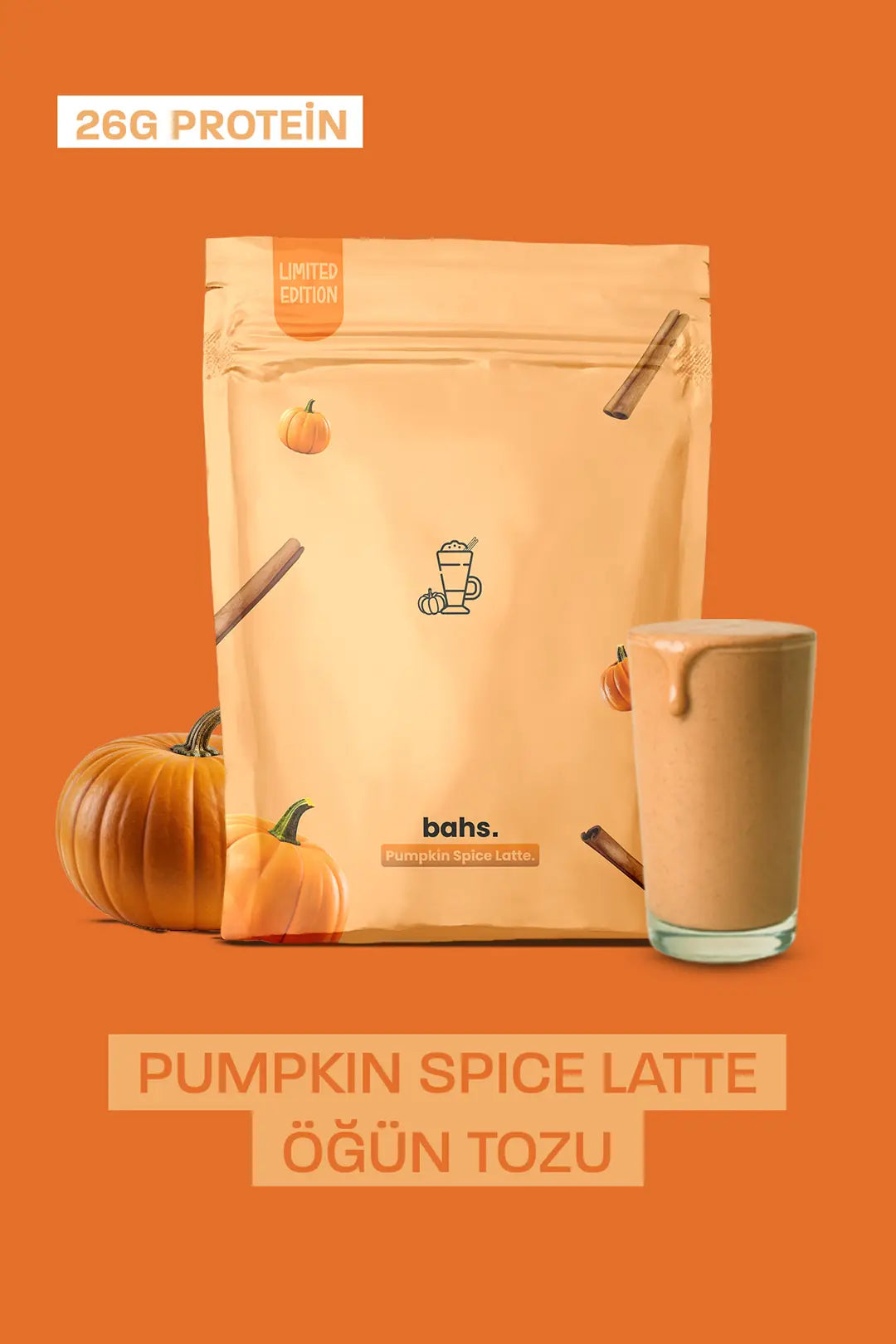 Bahs Proteinli Öğün Tozu Limited Edition - Pumpkin Spice Latte 600gr - 10 Servis